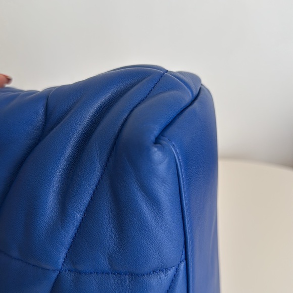Saint Laurent Blue Quilted LouLou Puffer Leather Shoulder Bag with Dust Cover - Picture 9 of 17